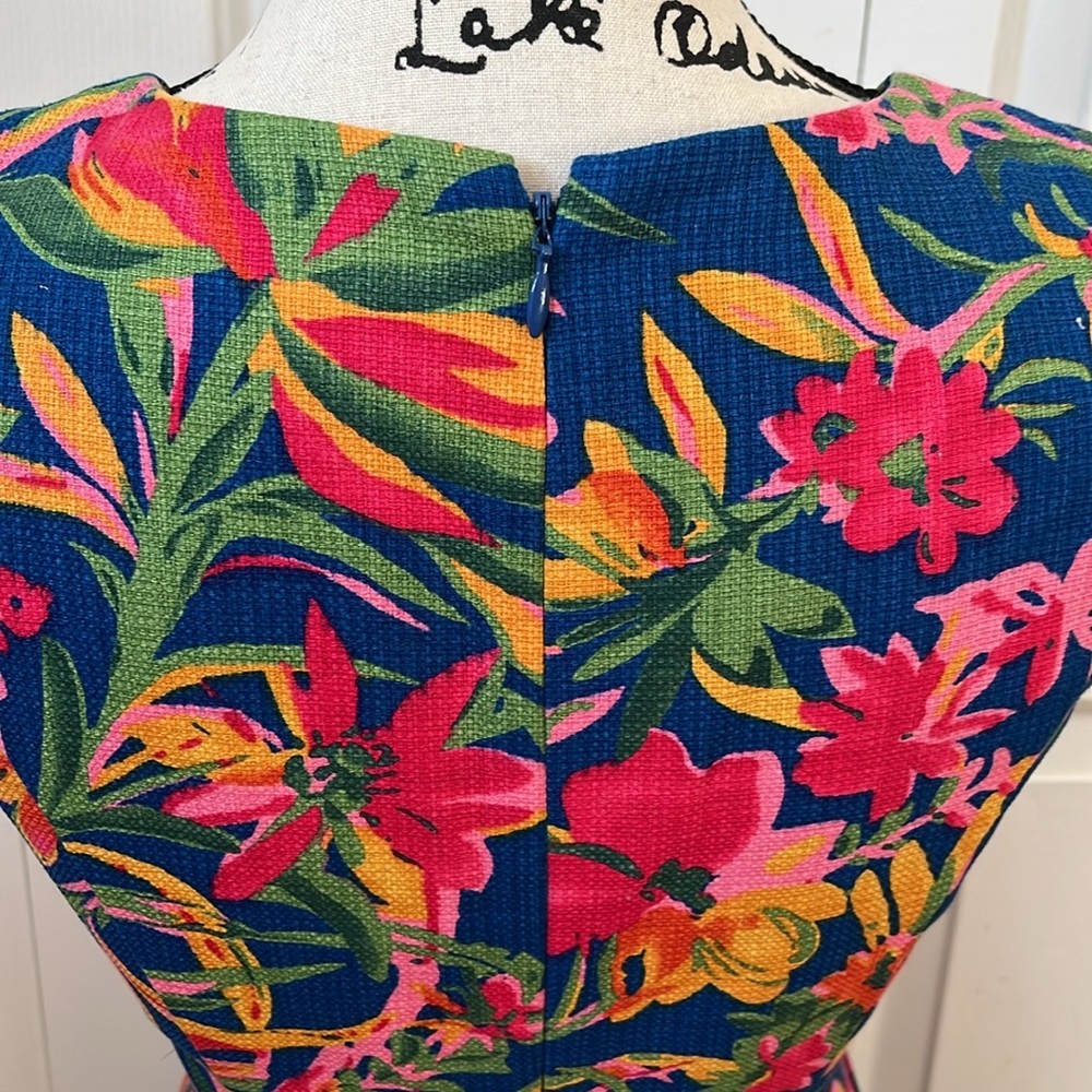 J Crew Tropical Floral Shift Dress Sz 0 - Picture 7 of 9